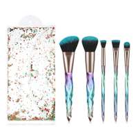 private label vegan cruelty free  cosmetic brushes makeup,  custom logo dense diamond crystal handle neon makeup brushes