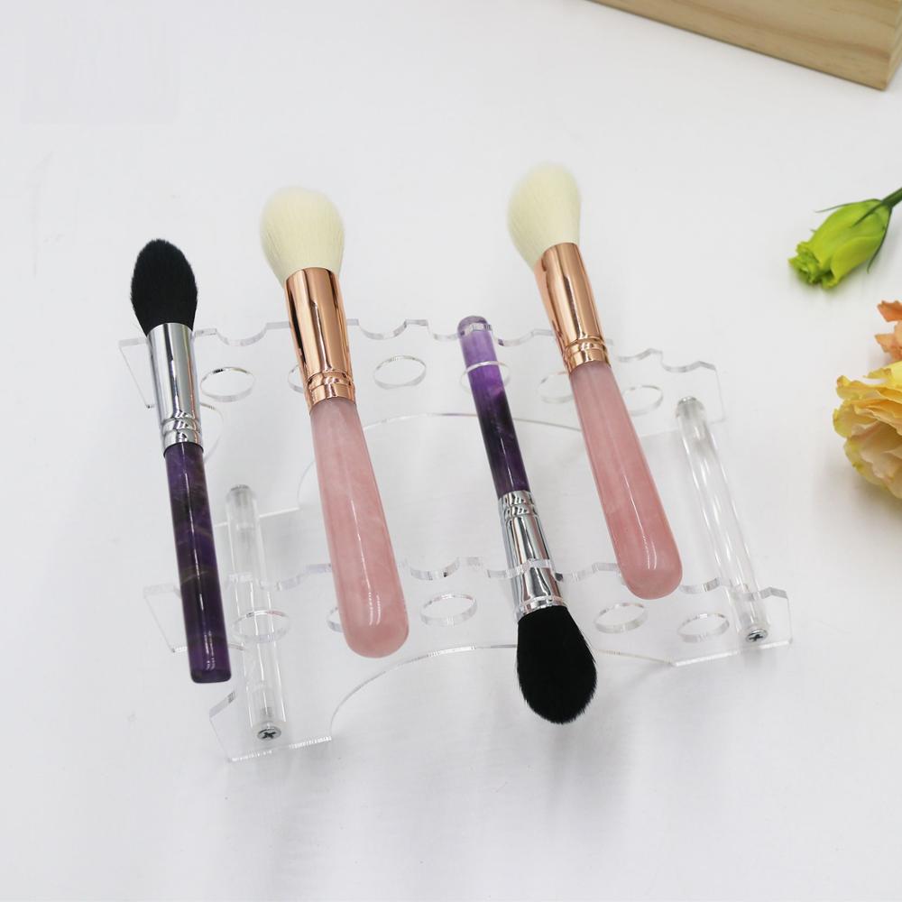 Goat Hair 100% Natural Gemstone Crystal Handle Real Hair Makeup Brushes